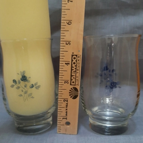 Pfaltzgraff Poetry Blue Rose Pattern drinking glasses set of 2 TUMBLERS - Picture 8 of 15